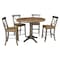 International Concepts Round 36 in Rd Extension Dining table, 4 x-back counterHt stools, Hickory/Coal, 36 W, 48 L, 36.1 in H K45-36RXT-27-S6132-4 - alternate 1